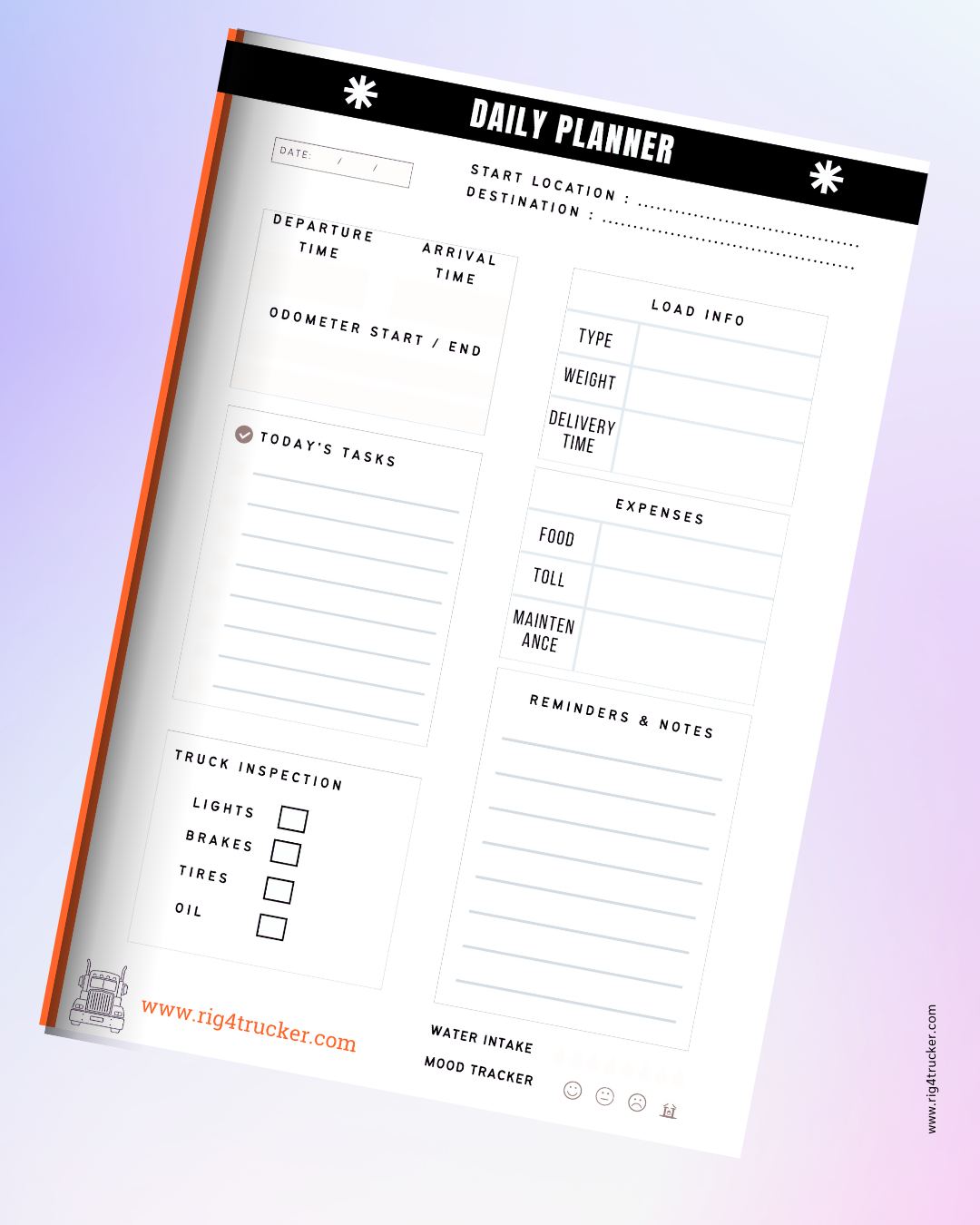 Trucker’s Road Logbook (Printable PDF) – Rig4Trucker