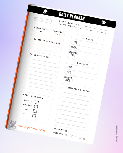 Trucker’s Road Logbook (Printable PDF) – Rig4Trucker